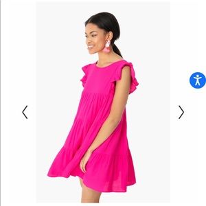 After Market Ruffle Tiered Dress in Pink